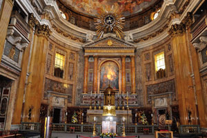 The present high altar was designed by Antonio Sarti “1797-1880”