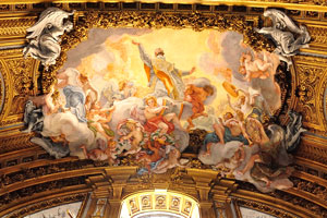 The breathtaking ceiling of the St. Ignatius Chapel