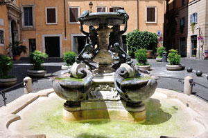 The Turtle Fountain is in Piazza Mattei