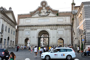 Porta del Popolo is a gate of the Aurelian Walls in Rome