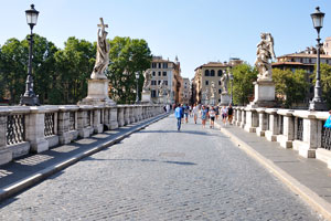 The bridge of Ponte Sant'Angelo is now solely pedestrian
