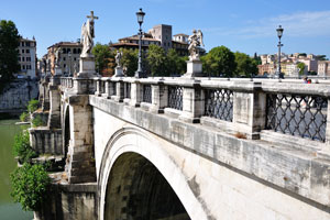 The bridge of Ponte Sant'Angelo was completed in 134 AD by Roman Emperor Hadrian