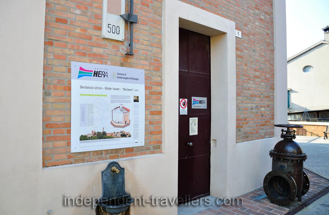 The entrance door of the water tower