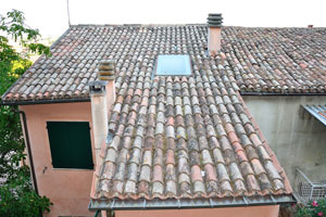 Tile roof of a house