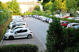 The car parking place in the park of Campo della Fiera