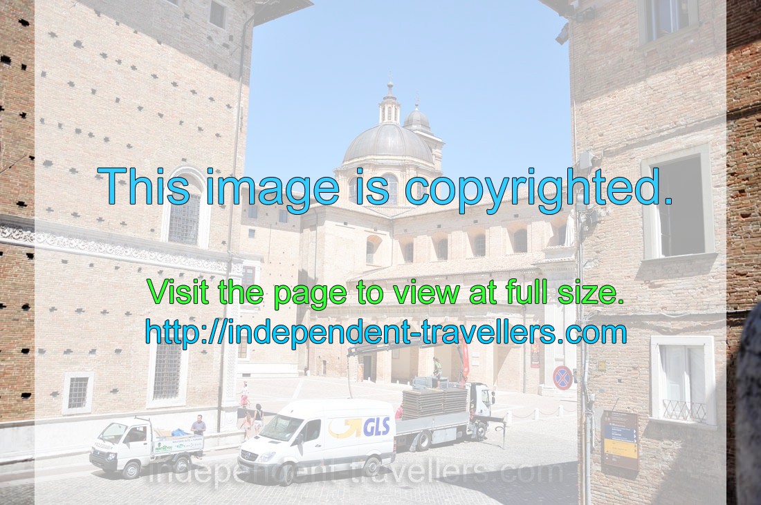 Urbino Cathedral as seen from Piazza Rinascimento