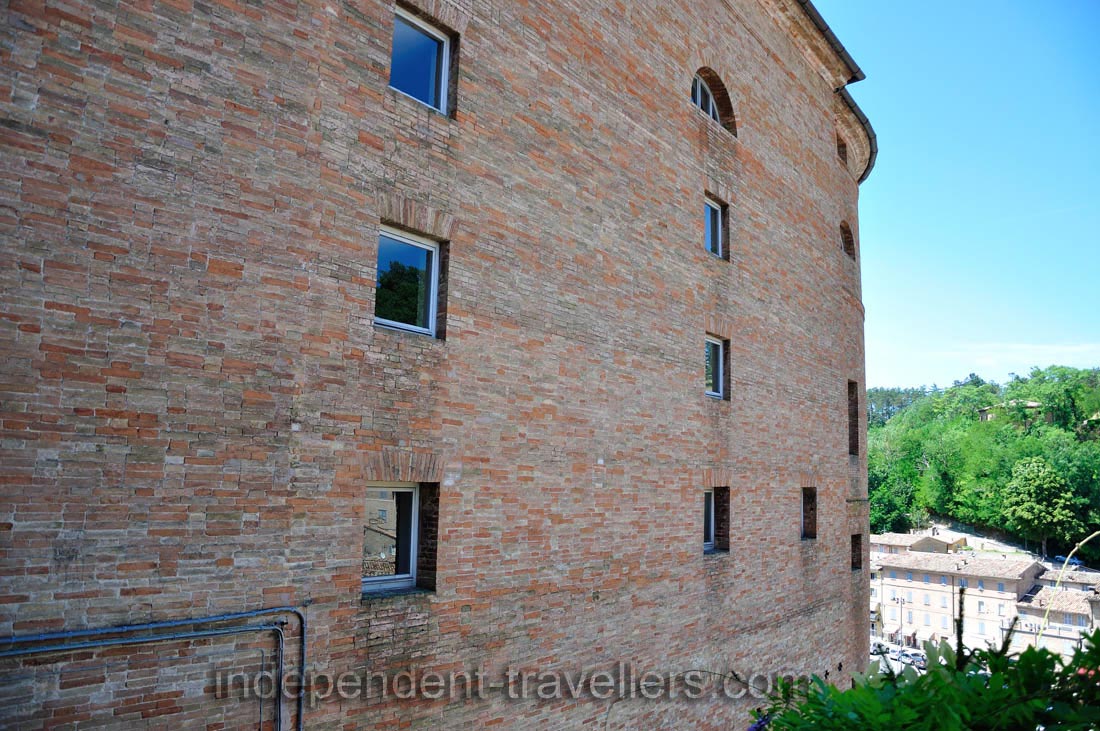 Windows of the Teatro Sanzio building