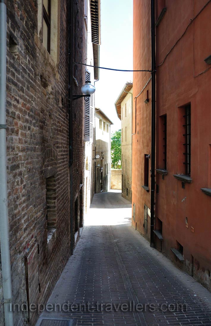 One of the narrow streets of the city