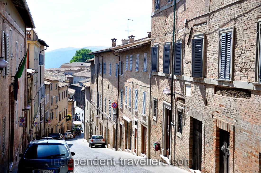 View of Via Raffaello Sanzio street from its top point