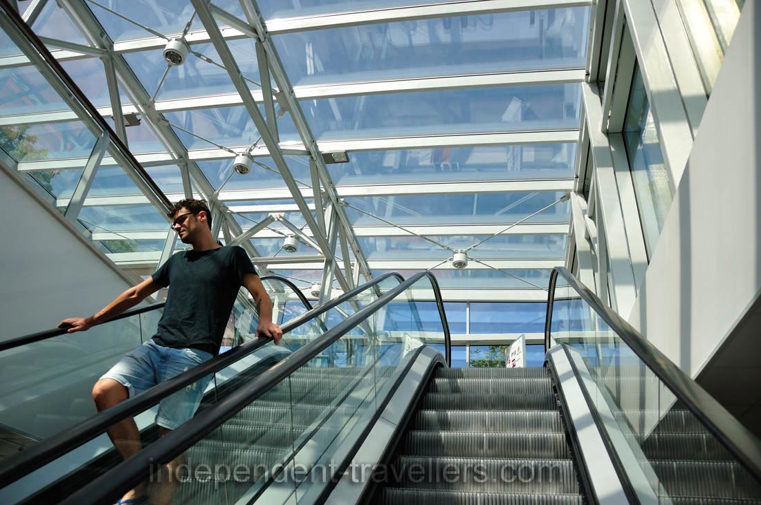 The most top escalator of &ldquo;Porta Santa Lucia&rdquo; shopping center