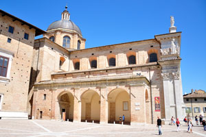The south wall of Urbino Cathedral