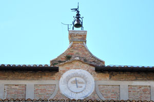 The clock and the bell are inside the Ducal Palace