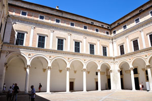 The arcaded courtyard of Ducal Palace is an area under open air