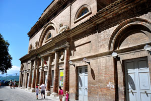 The facade of the Teatro Sanzio