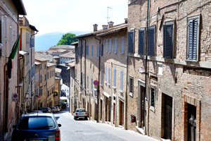 View of Via Raffaello Sanzio street from its top point