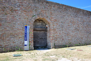 A massive door of Albornoz Fortress
