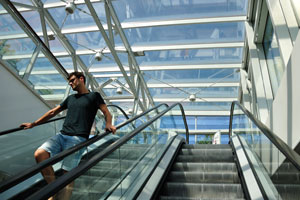 The most top escalator of “Porta Santa Lucia” shopping center