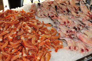 Prawns and lophius tails for sale