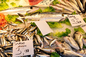 The price of sardines is €3 per kg
