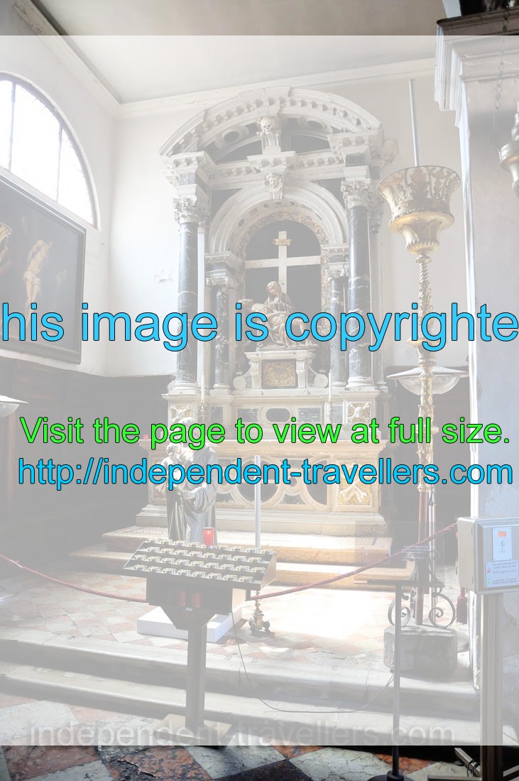 Chapel of the Virgin “La cappella della beata vergine addolorata” is adorned on the top by the skull