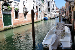 One of the tiny Venetian canals in the Castello district