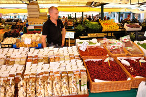 Rialto market is a lovely small fruit and vegetable marketplace