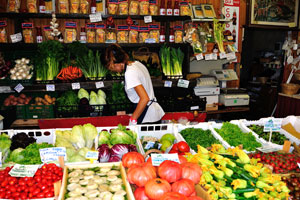 Vegetable stall near the Rialto Market vaporetto station