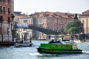 Accademia Bridge is an elegant wooden bridge over the Grand Canal