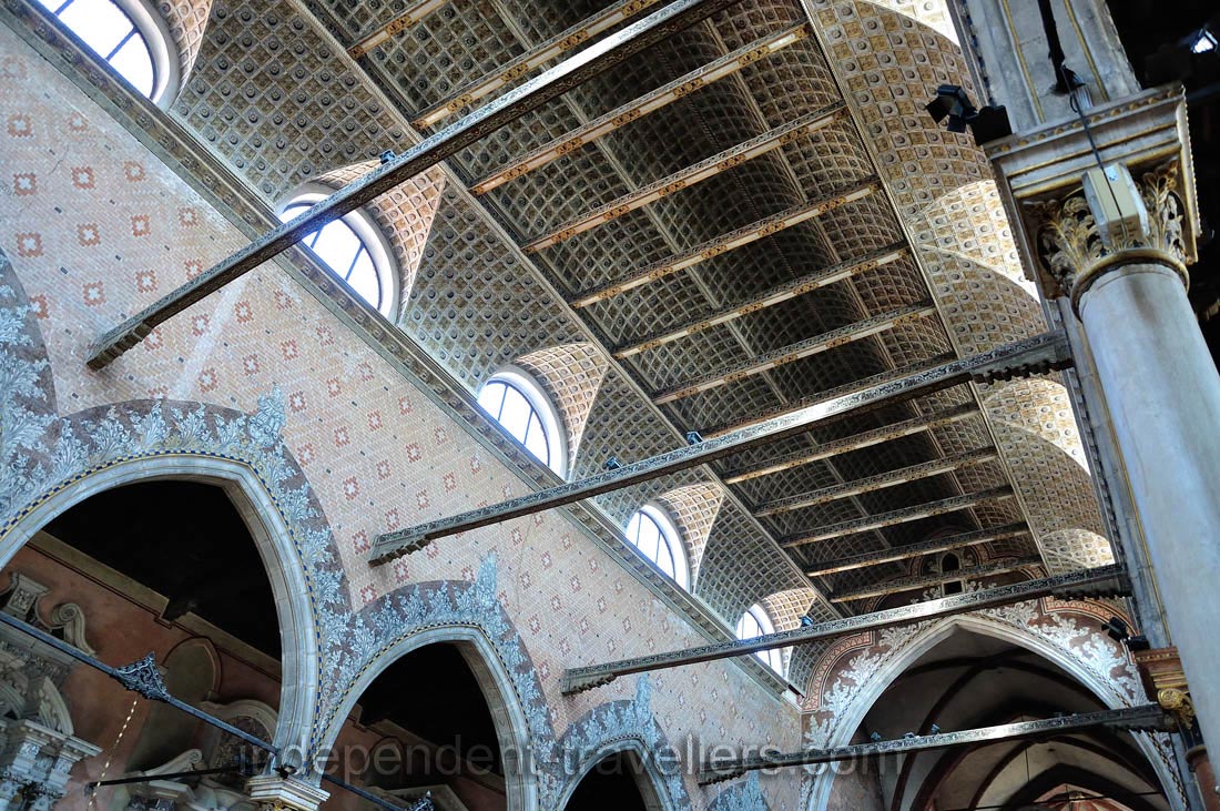 Santo Stefano church has the roof with the shape of a ship's keel