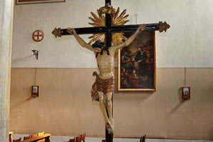 Sculpture of Jesus on the cross in the church of Santa Maria e San Donato on Murano