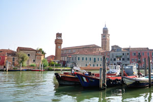 The bell tower of the church of San Pietro Martire on Murano