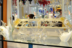 Diaphanous products made from Murano glass