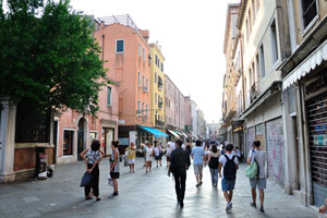 Strada Nuova is a major pedestrian artery of the city