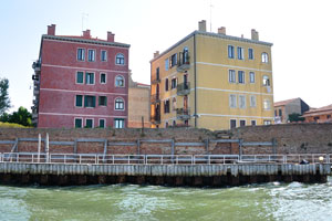 Apartment buildings near the Rio di Santa Giustina canal