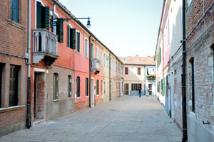 Calle Barovier street is located on Murano island