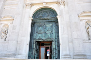 The entrance to the church of the Most Holy Redeemer, commonly known as Il Redentore