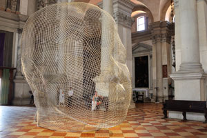The work of the artist Jaume Plensa in the church of San Giorgio Maggiore