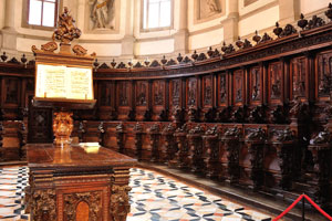 Gold musical notes in the church of San Giorgio Maggiore
