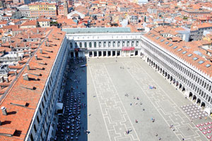 The view from the bell tower over the St Mark's square