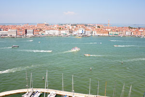 The view of the Castello district from the bell tower of San Giorgio Maggiore