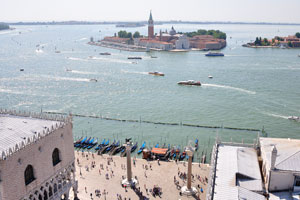 The view of San Giorgio Maggiore island from St Mark's Campanile
