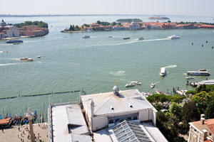 The view of Giudecca island from St Mark's Campanile