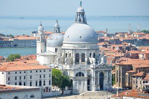 The view of Santa Maria della Salute from the bell tower