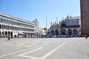 We are on the St Mark's square because the first bell tower is located here