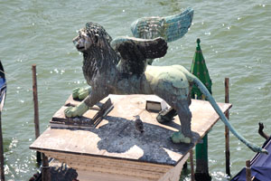 The Lion of Venice view from the St Mark's bell tower