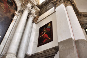 Walls are full of paintings inside Santa Maria della Salute