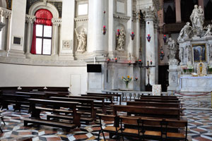Benches of the hall of Santa Maria della Salute