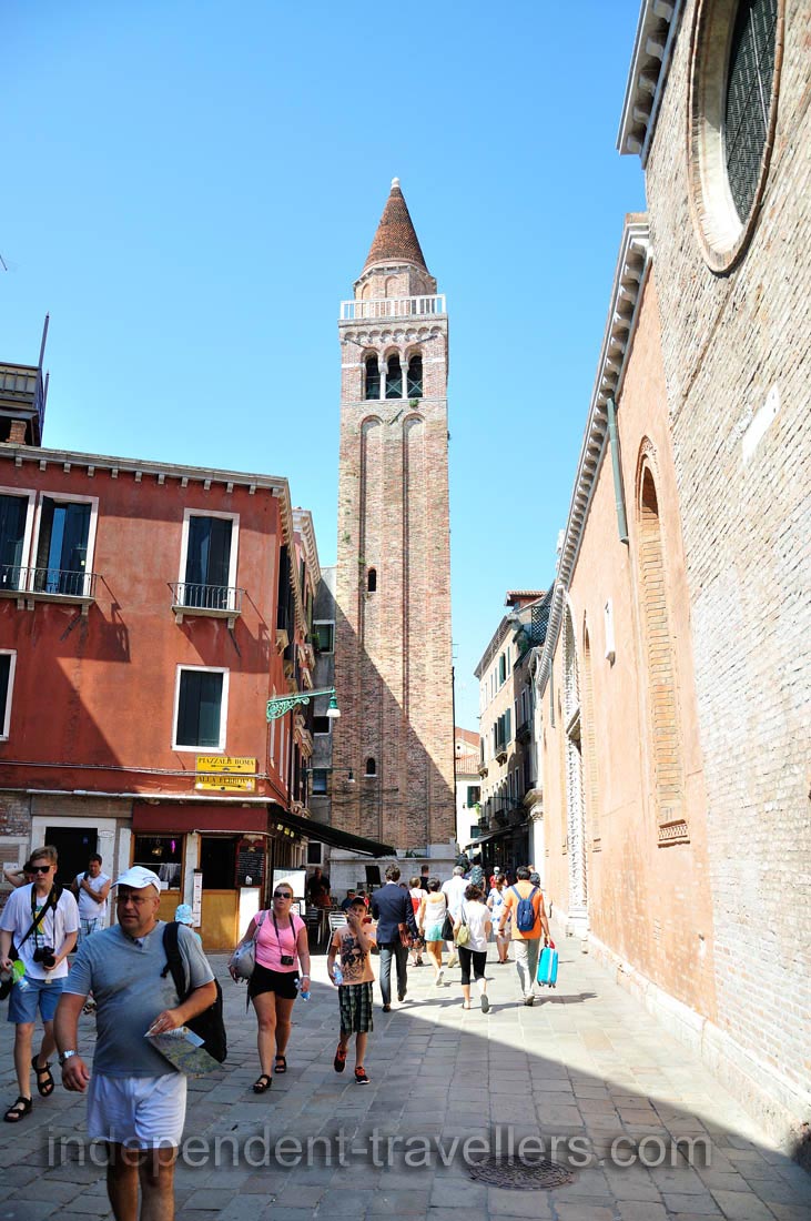 The bell tower of the church of San Polo