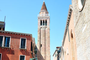 The bell tower of the church of San Polo