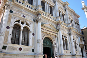 The facade of the Scuola Grande di San Rocco building